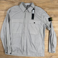 Stone Island Supima Twill Stretch-TC Overshirt in Pearl Grey