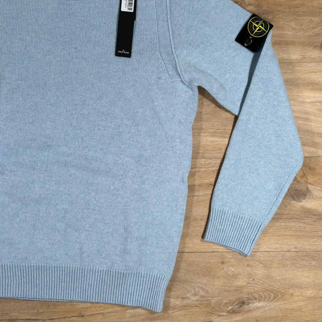 Stone Island Lambswool Crewneck Jumper in Sky Blue