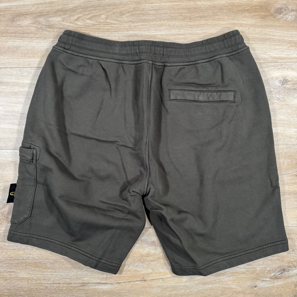 Stone Island Organic Cotton Fleece Shorts in Military Green