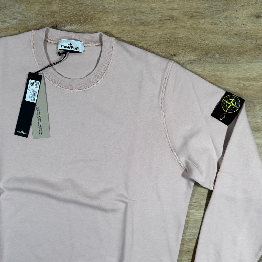 Stone Island Organic Cotton Fleece Sweatshirt in Antique Rose