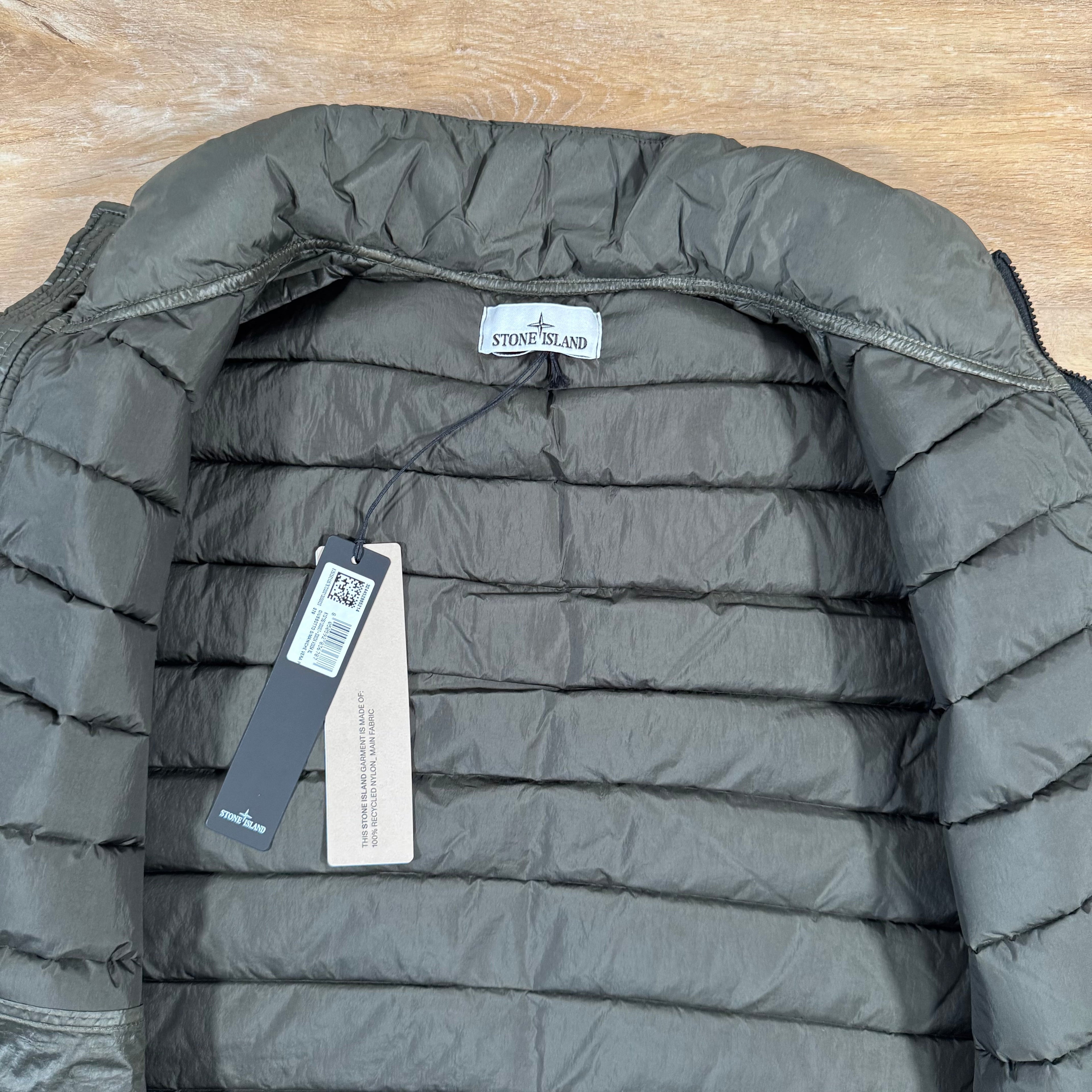 Stone Island Nylon Down-TC Vest in Military Green