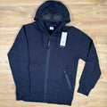 CP Company Diagonal Raised Zipped Goggle Hoodie in Navy