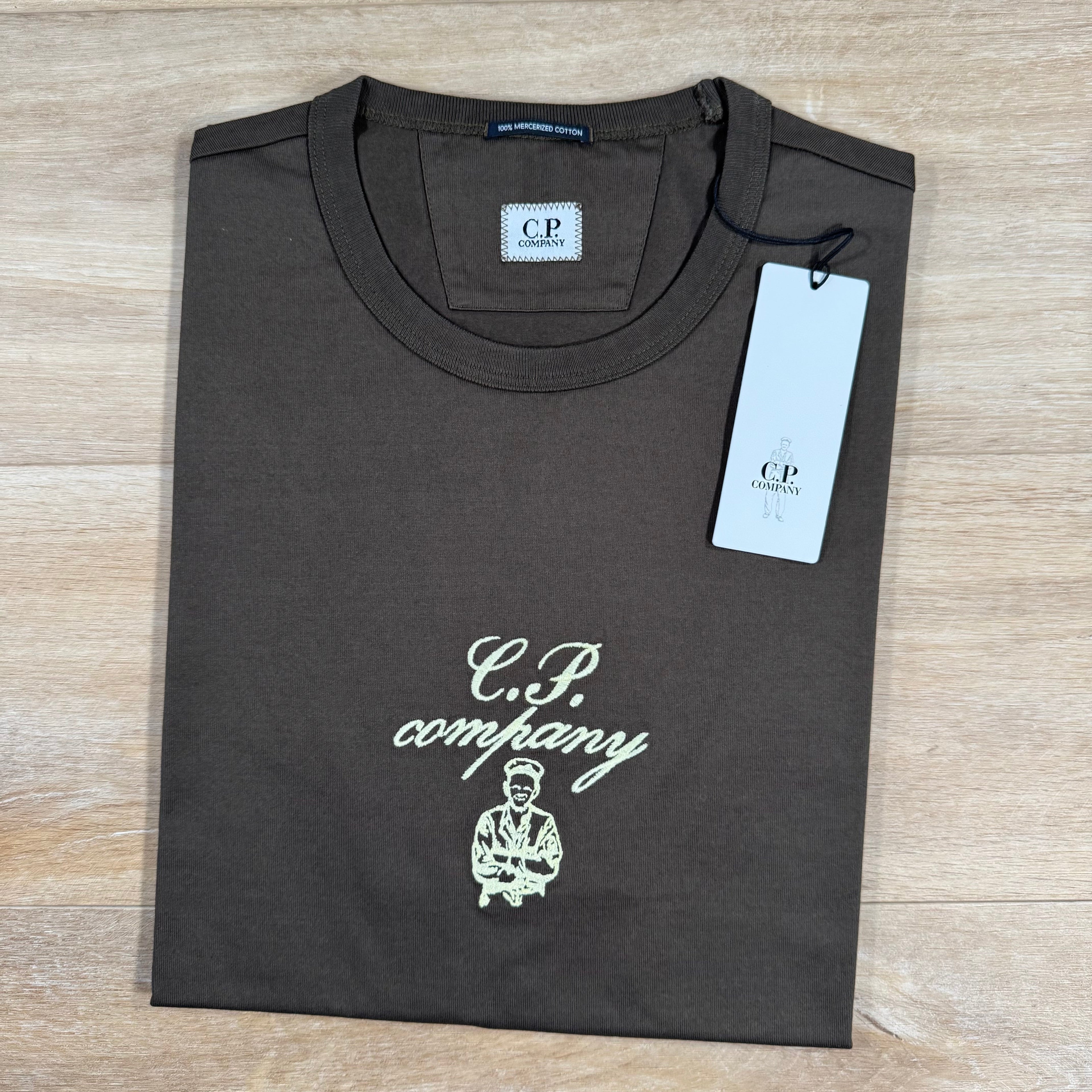 CP Company 30/2 Twisted Embroidery T-Shirt in Ivy Green