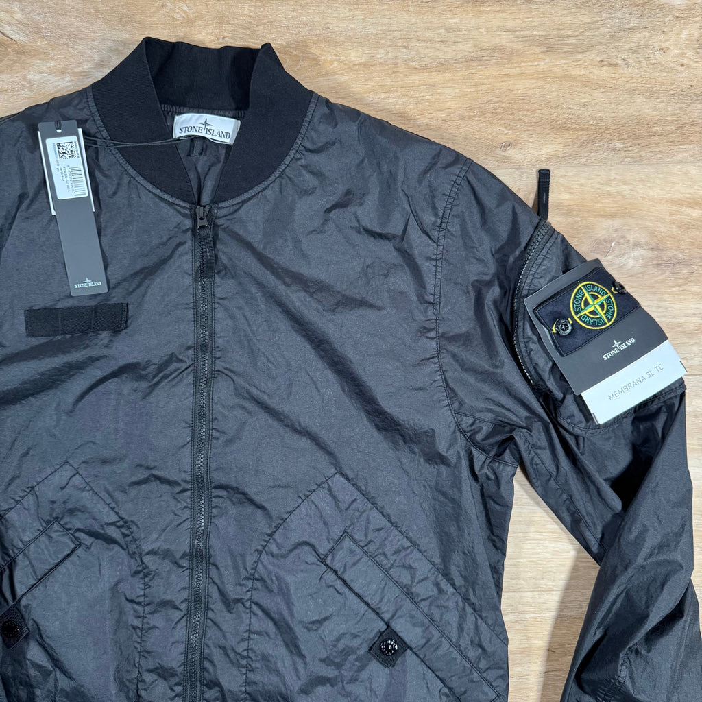 Stone Island Membrana 3L TC Bomber Jacket in Black