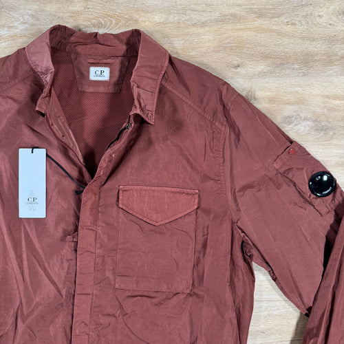 CP Company Chrome-R Lens Overshirt in Sable - Brown