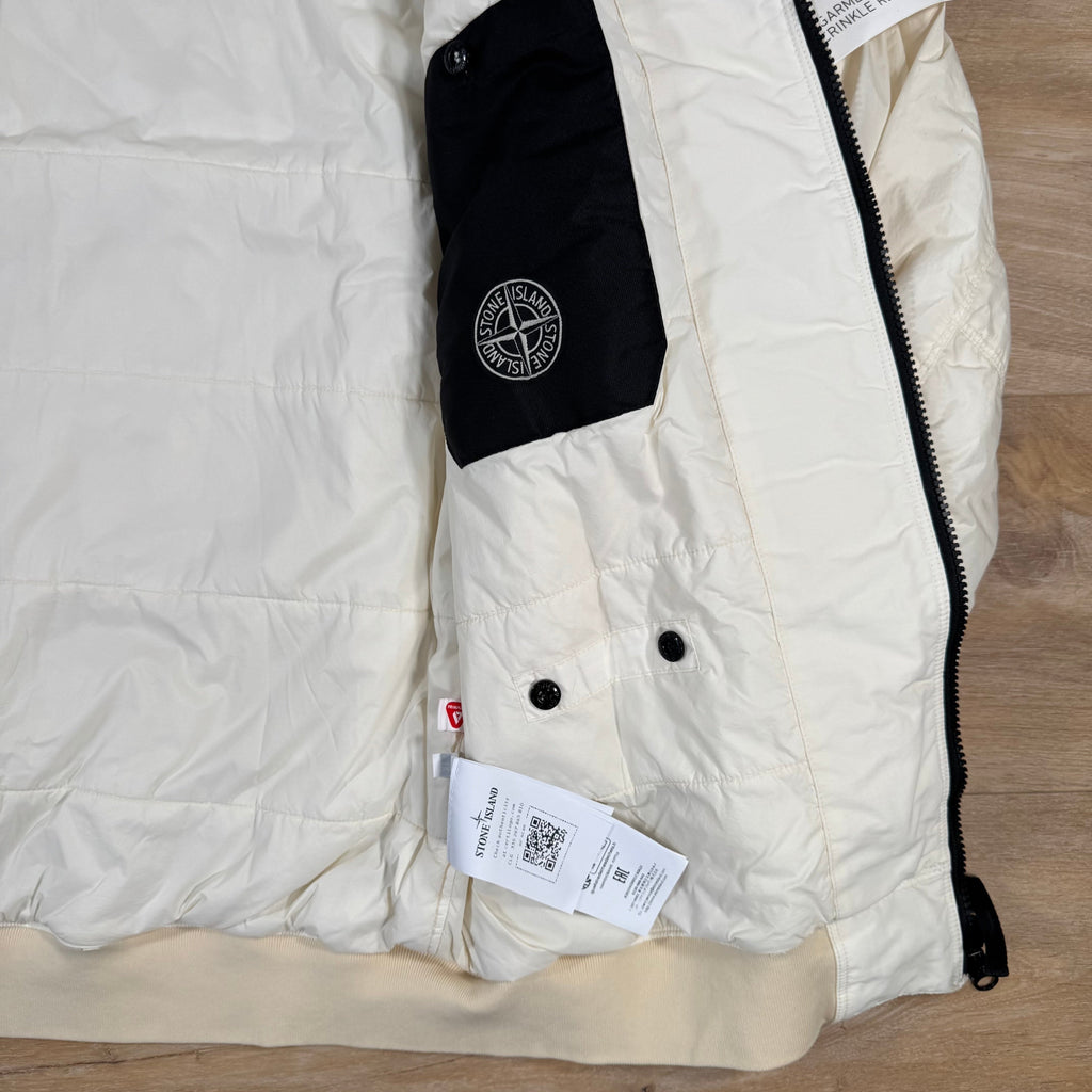 Stone Island Crinkle Reps NY Padded Jacket in Ivory