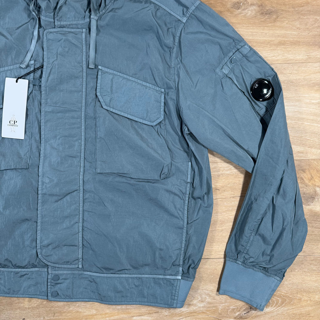 CP Company Chrome-R Hooded Lens Jacket in Stormy Weather - Blue
