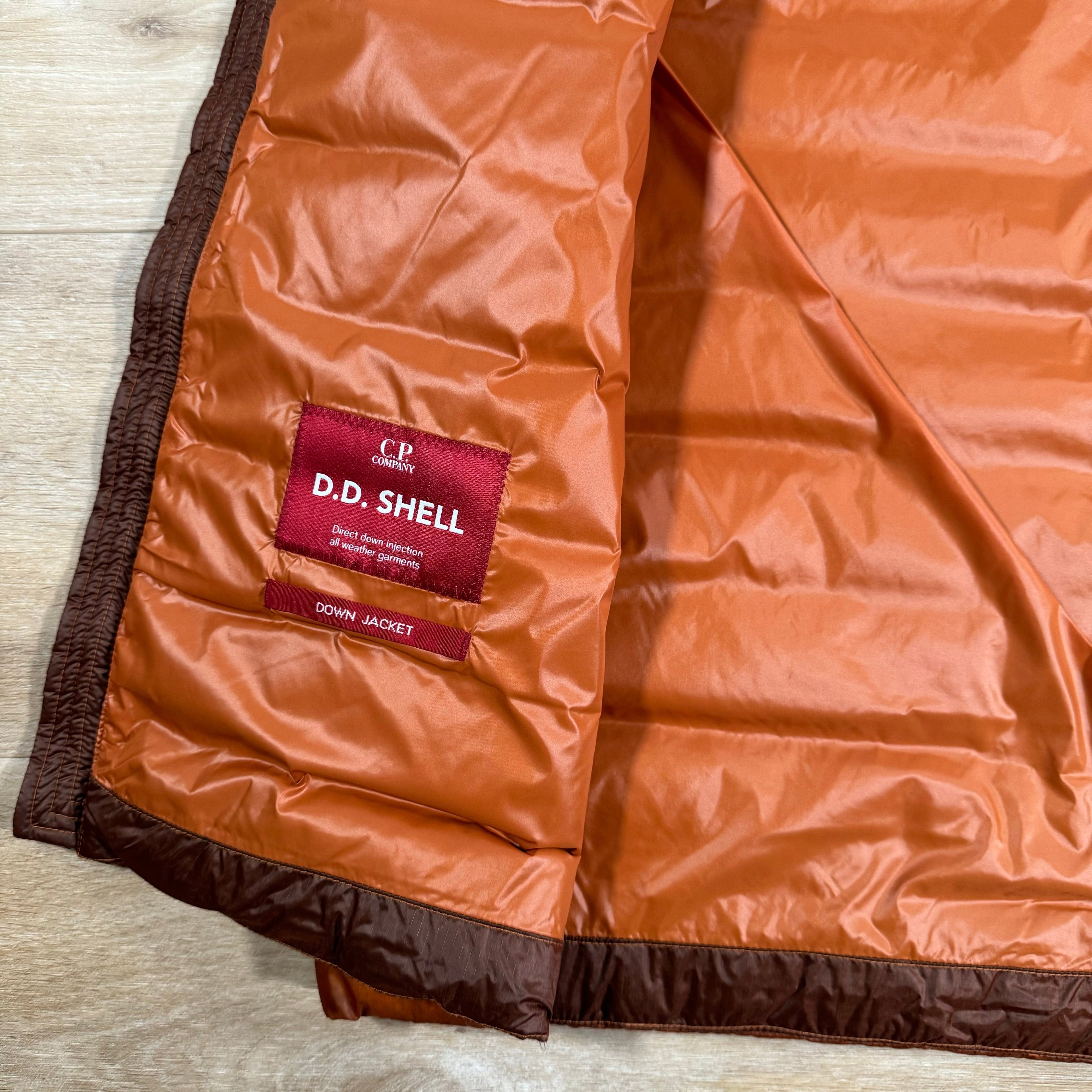 CP Company DD Shell Goggle Down Vest in Bombay Brown
