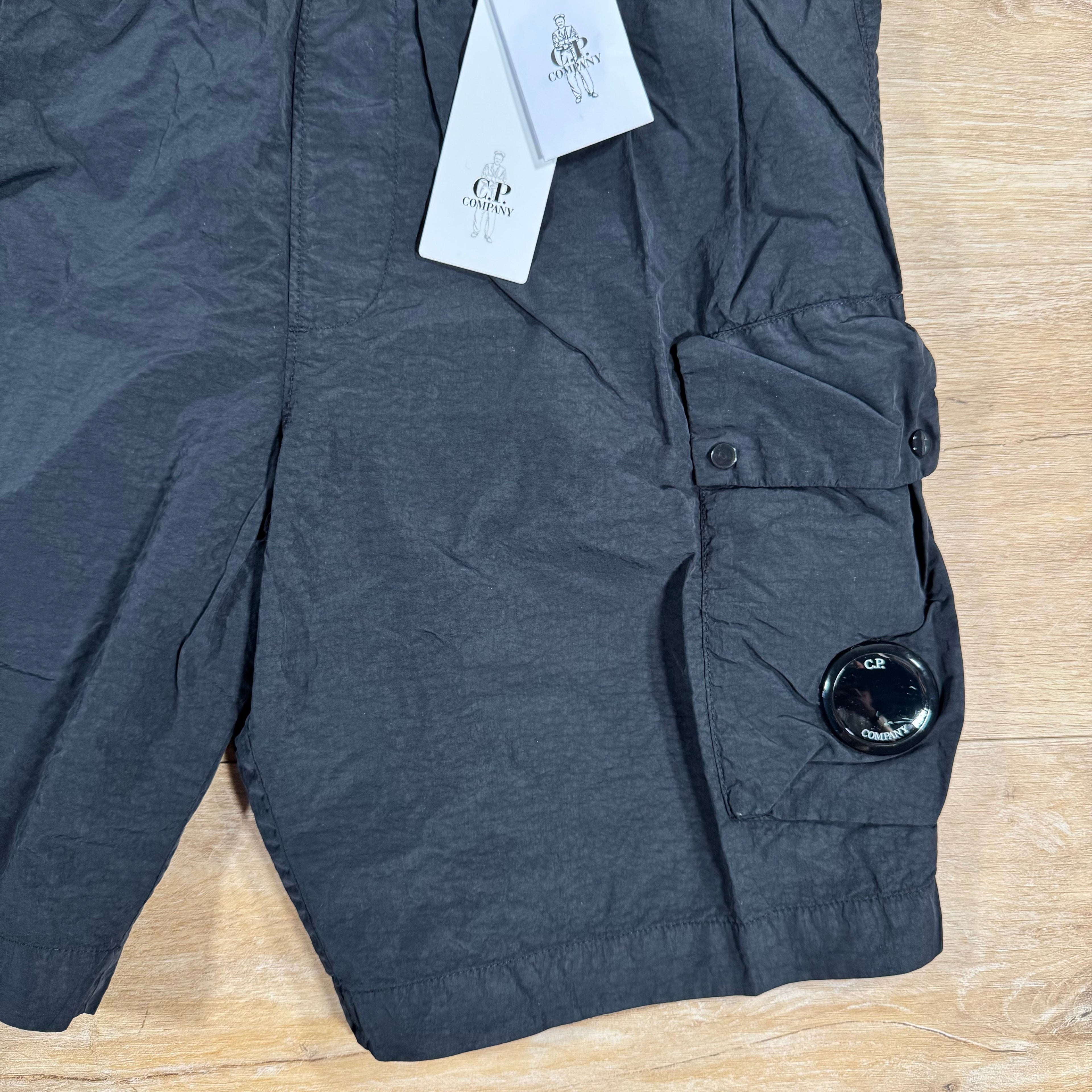 CP Company Flatt Nylon Cargo Lens Swim Shorts in Black