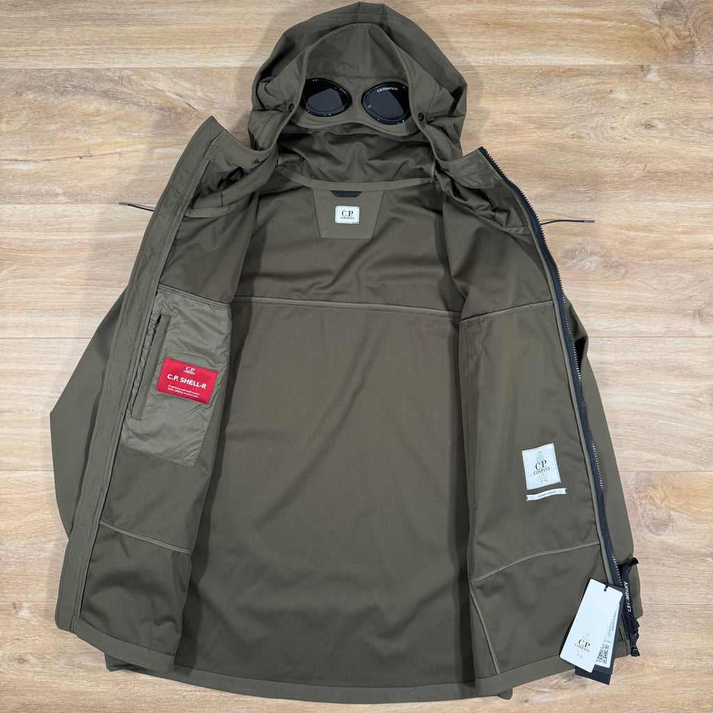 CP Company Shell-R Goggle Jacket in Ivy Green