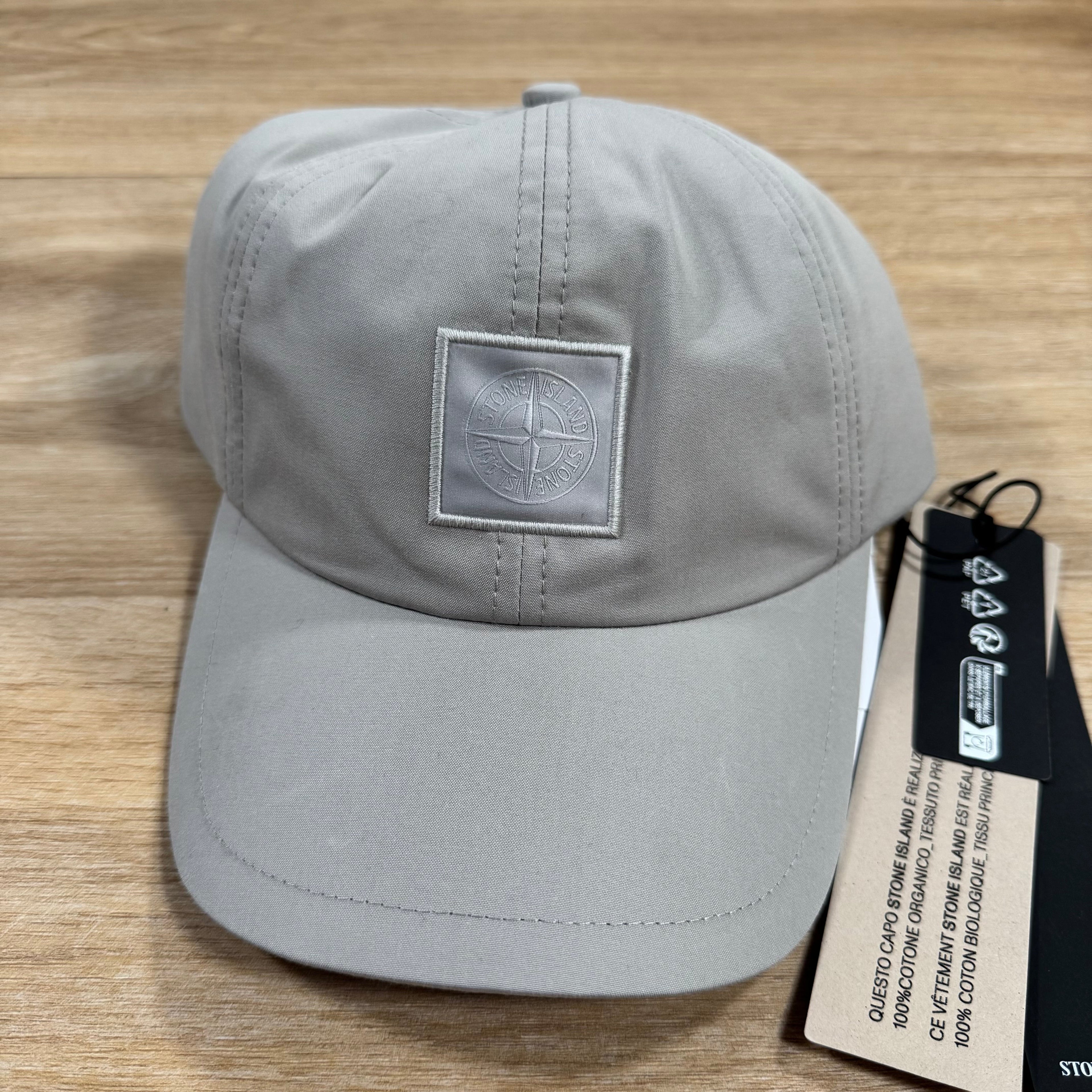 Stone Island Weatherproof Cotton Canvas Ghost Cap in Dust Grey