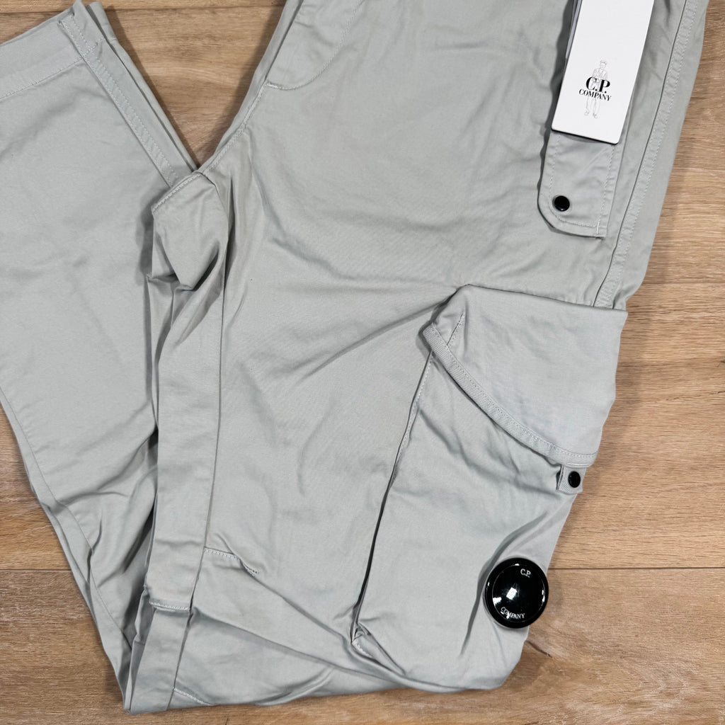 CP Company Stretch Sateen Utility Cargo Lens Pants in Blue Fox - Grey