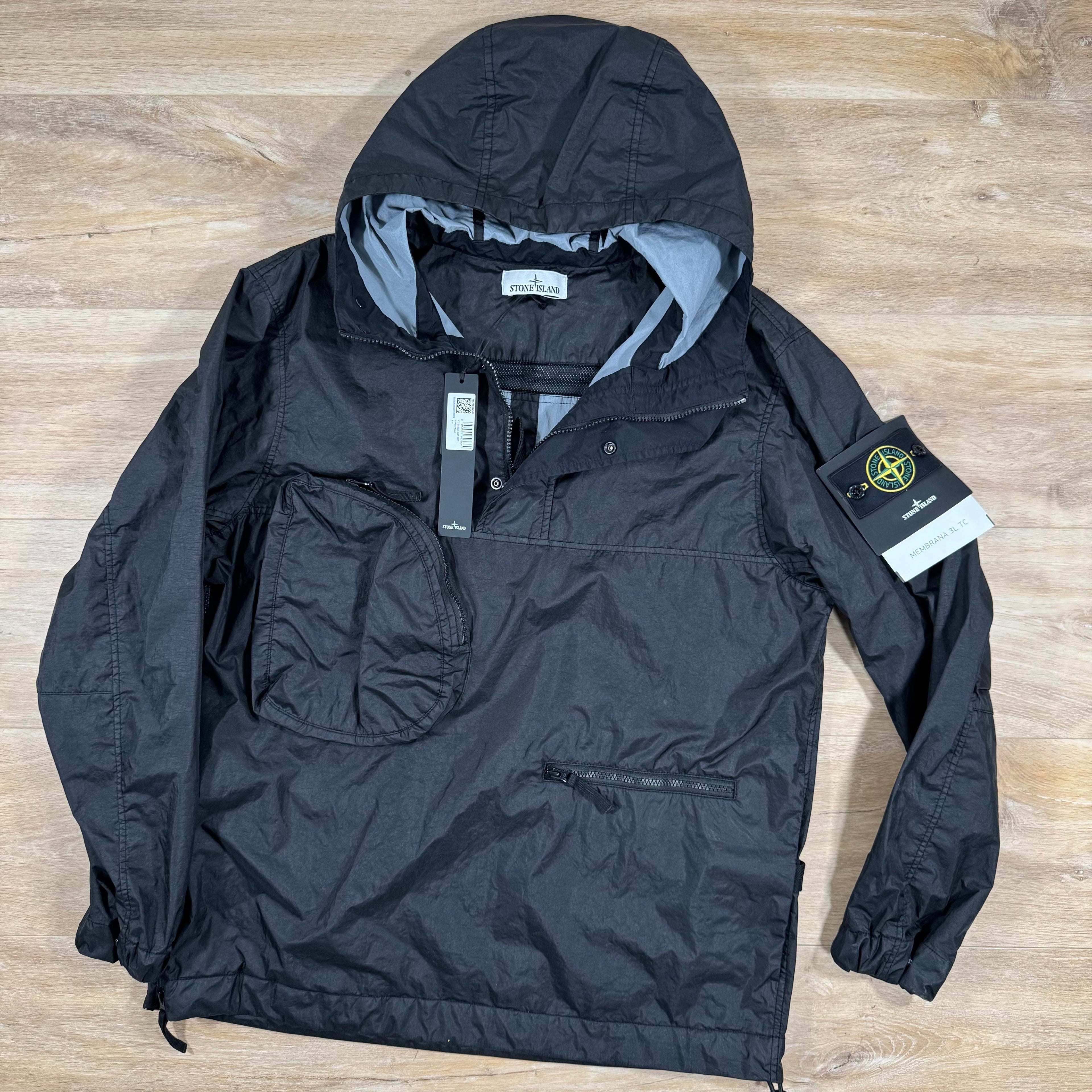 Stone Island Membrana 3L TC Anorak Jacket in Black