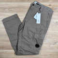 CP Company Stretch Sateen Lens Cargo Pants in Walnut