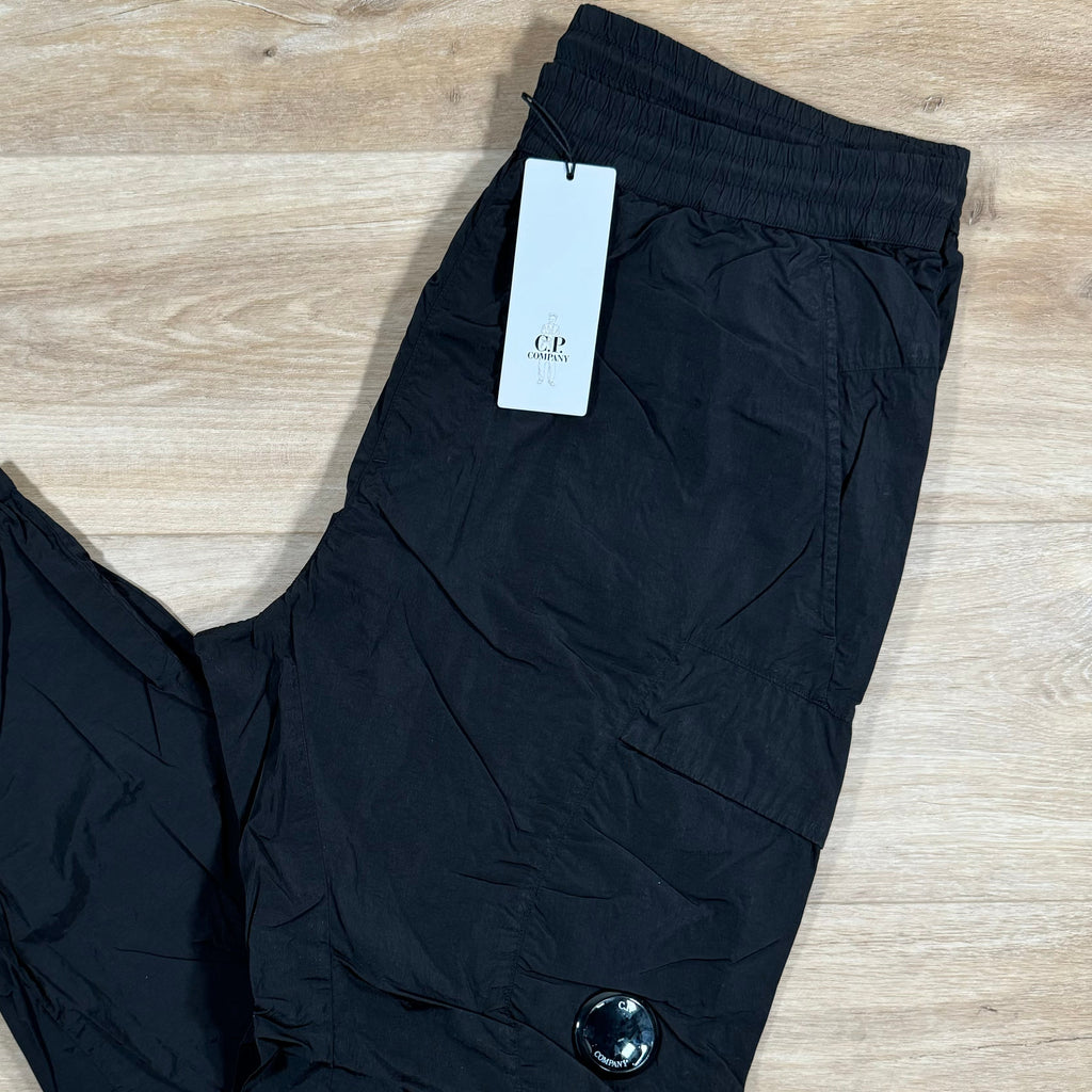 CP Company Chrome Nylon Cargo Pants in Black