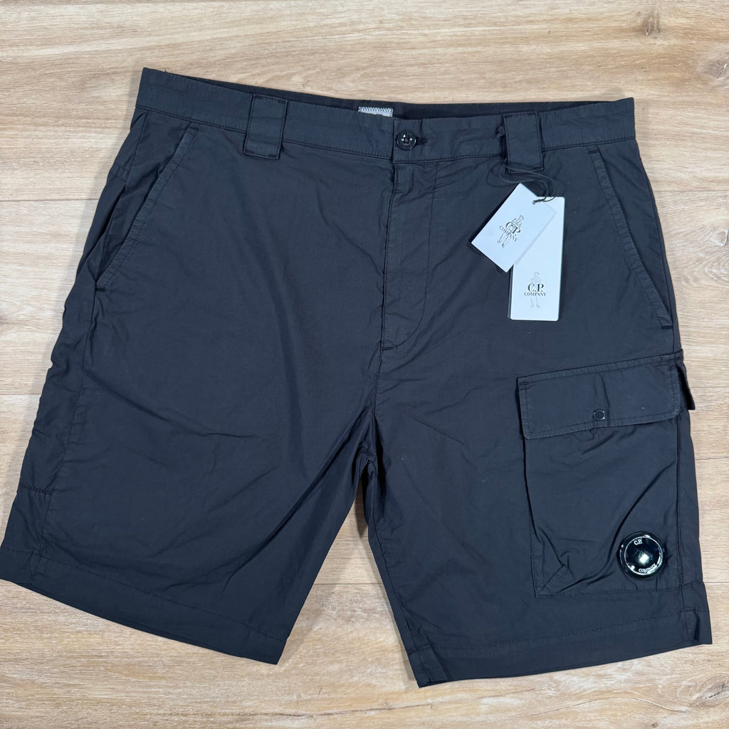 CP Company 50 Fili Stretch Cargo Shorts in Black