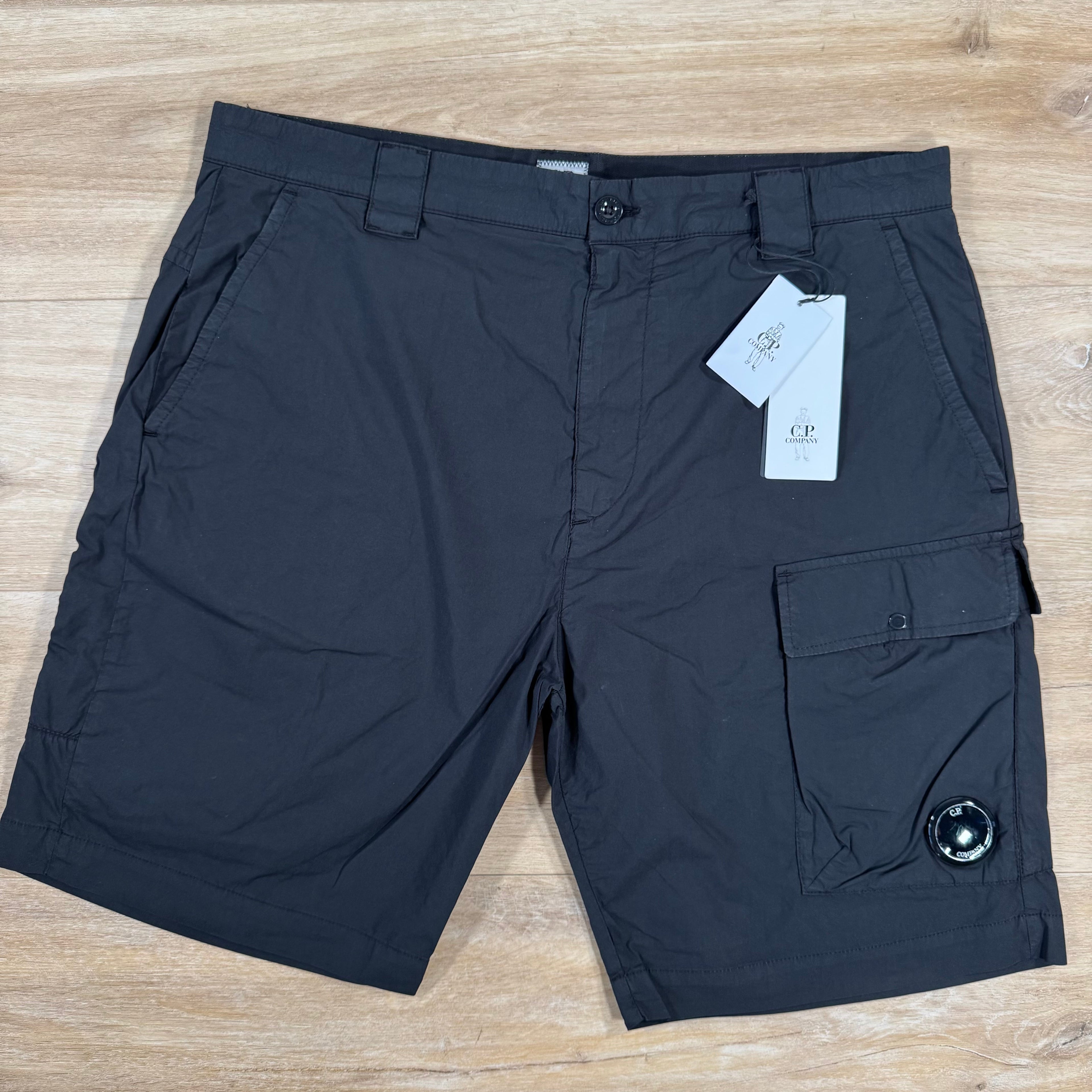CP Company 50 Fili Stretch Cargo Shorts in Black
