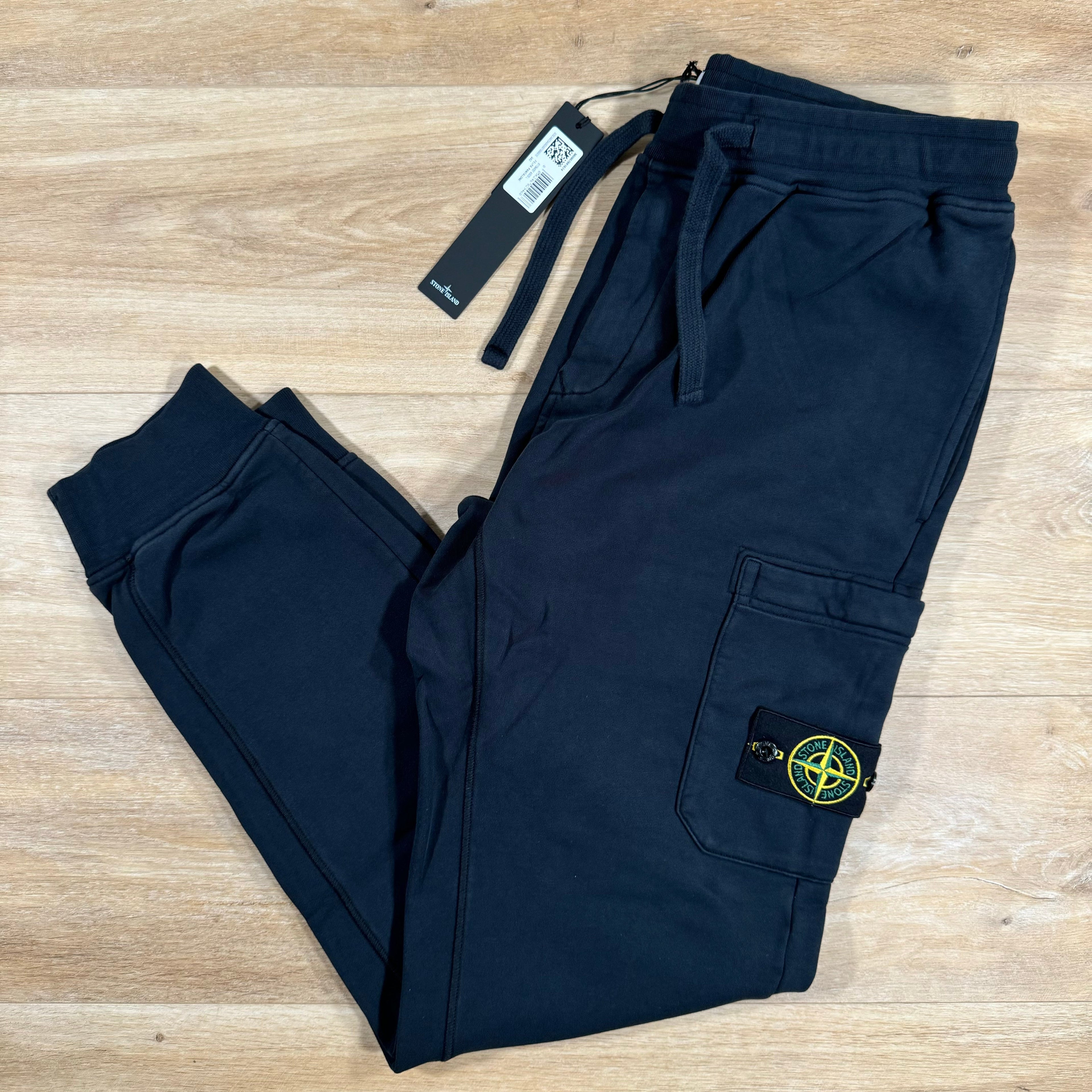 Stone Island Slim Fit Cargo Sweatpants in Navy
