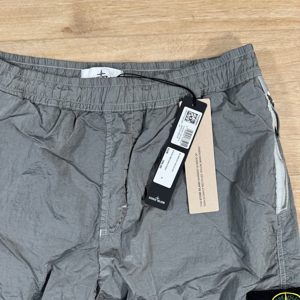 Stone Island Nylon Metal Bermuda Shorts in Pearl Grey