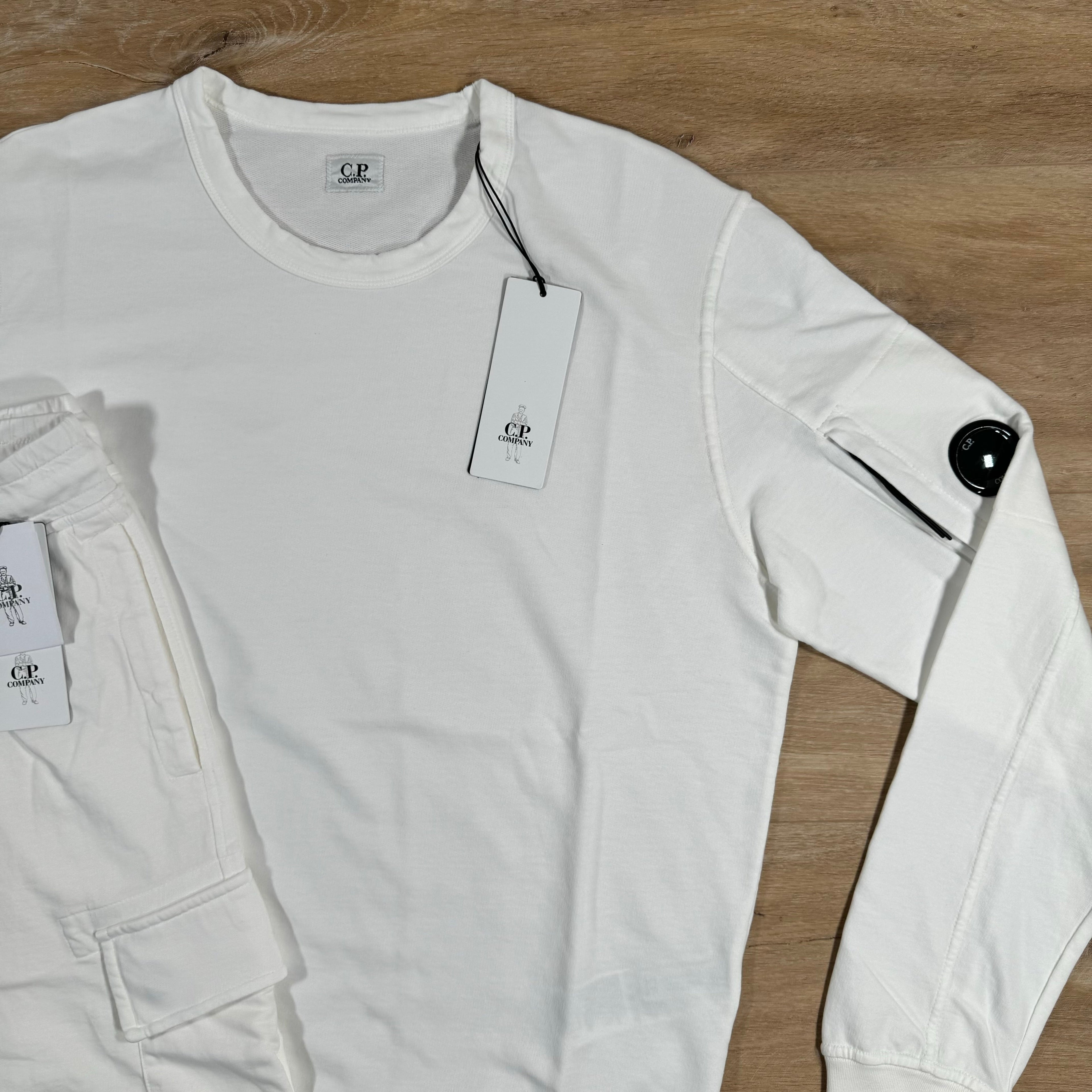 CP Company Light Fleece Lens Tracksuit in White