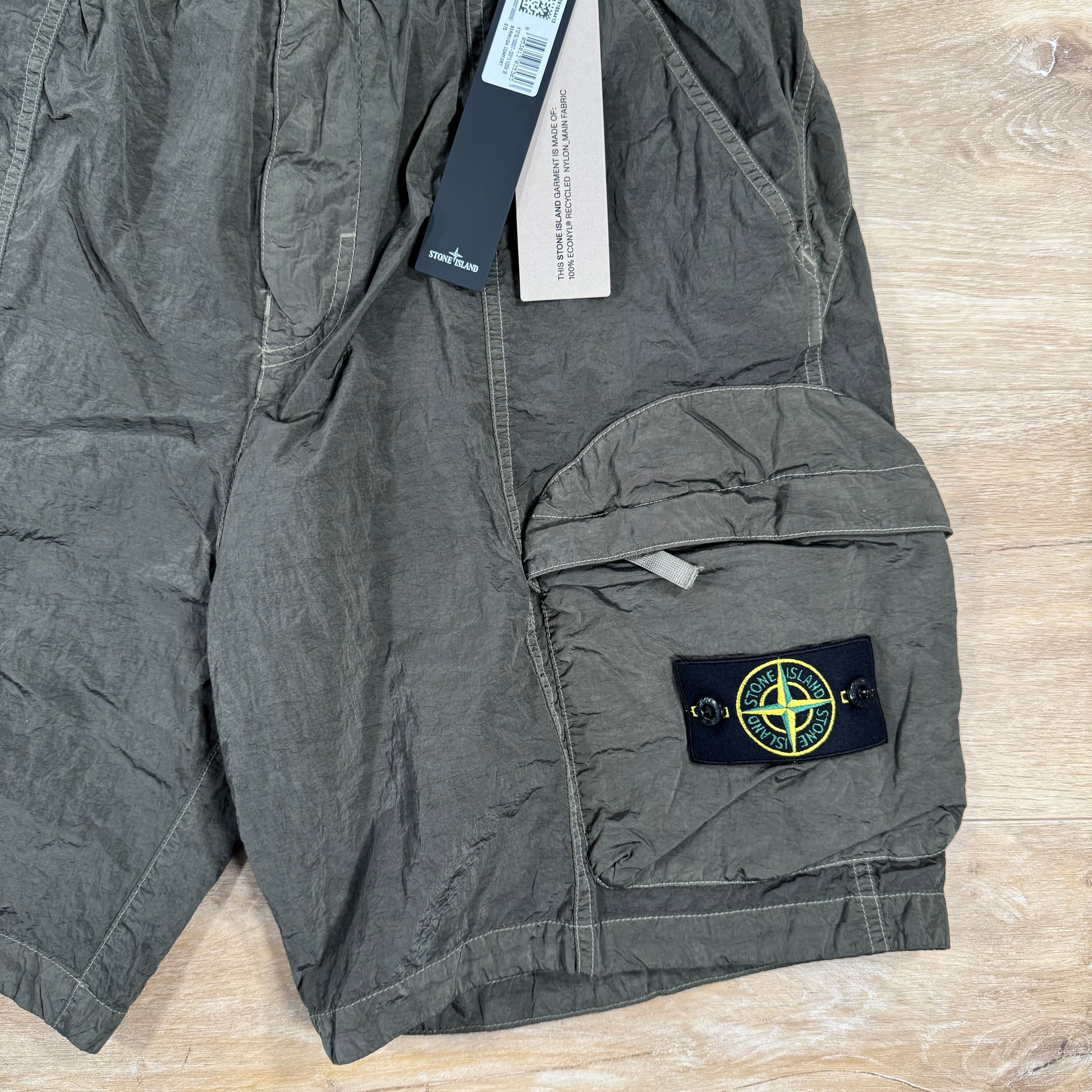Stone Island Nylon Metal Bermuda Shorts in Military Green