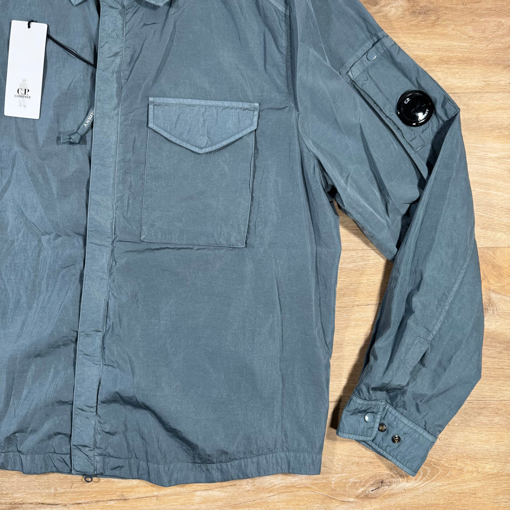 CP Company Chrome-R Lens Overshirt in Stormy Weather - Blue