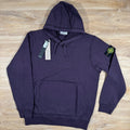 Stone Island Organic Cotton Fleece Pullover Hoodie in Dark Burgundy