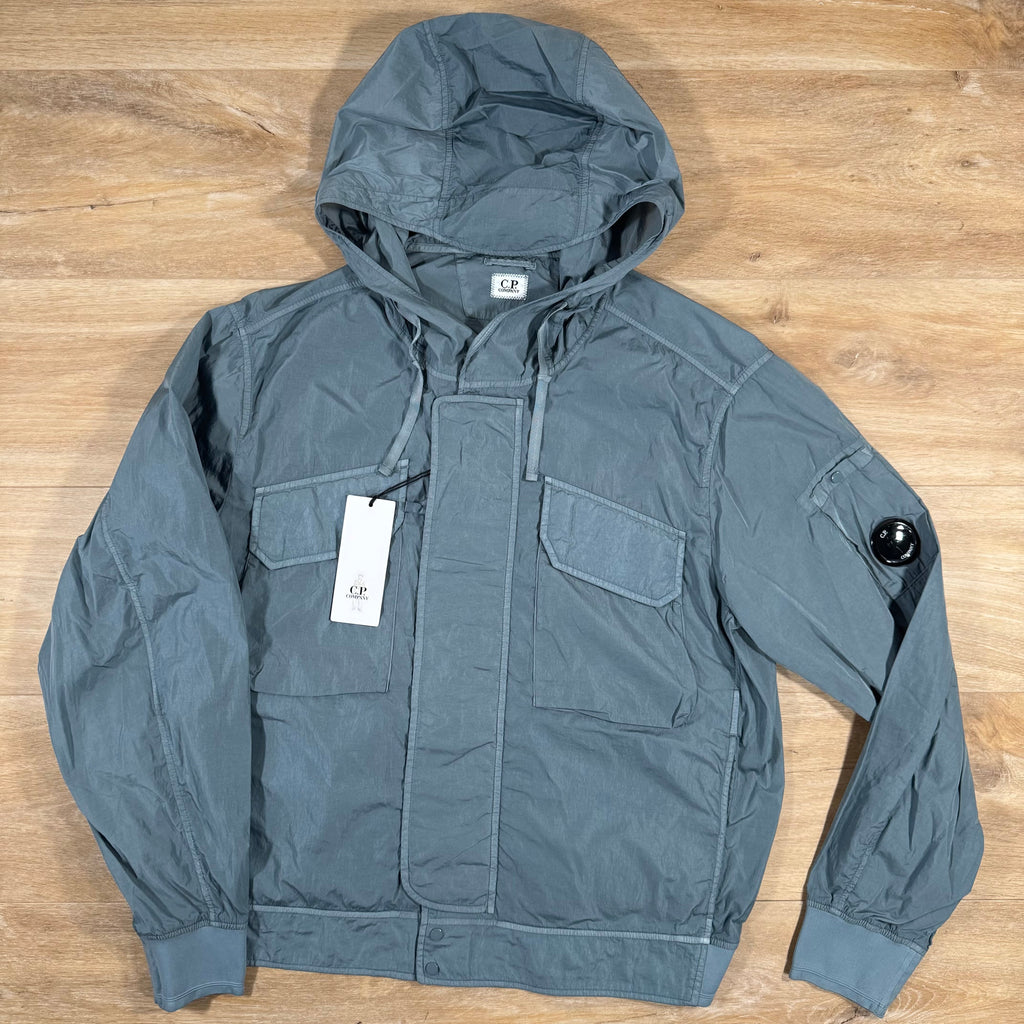 CP Company Chrome-R Hooded Lens Jacket in Stormy Weather - Blue