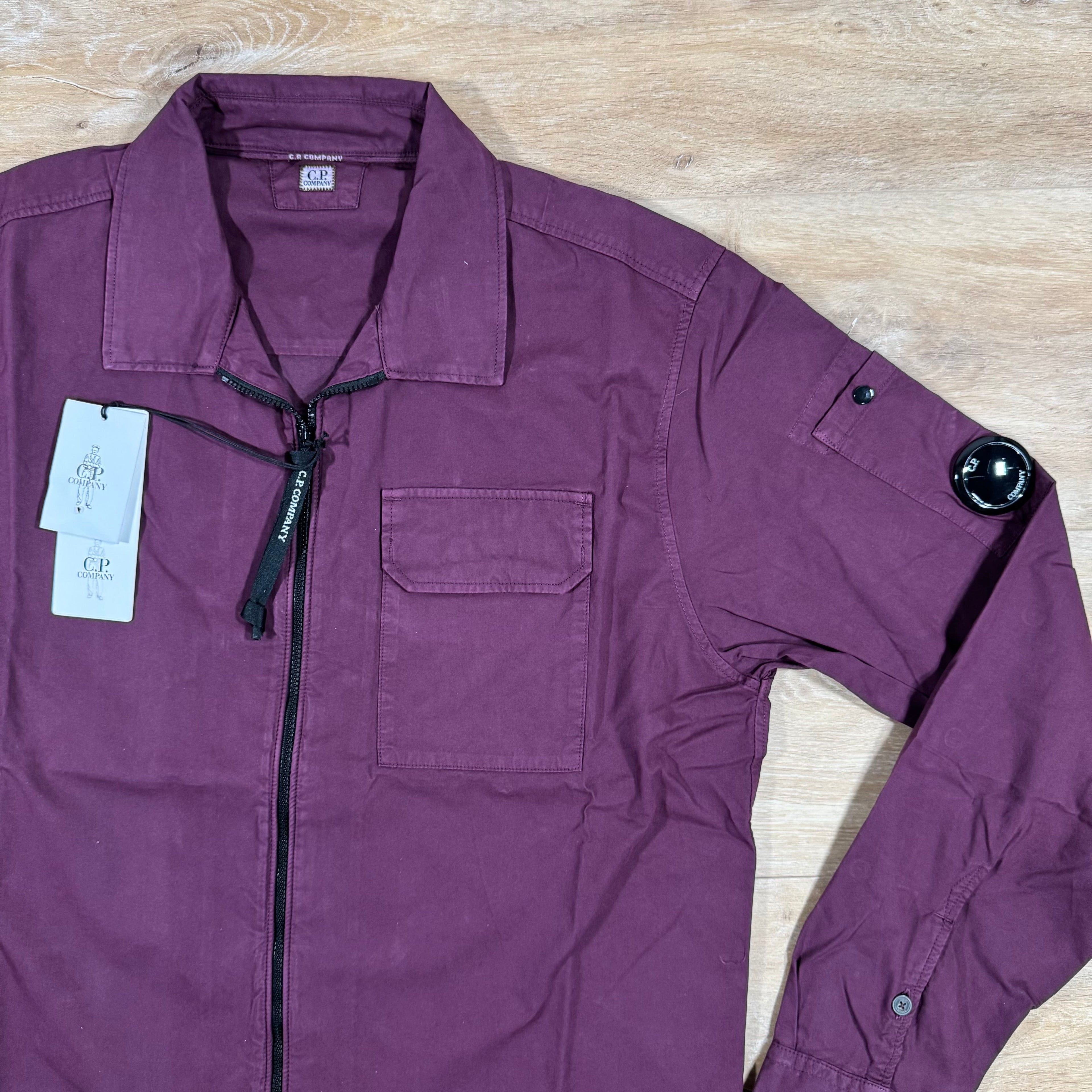 CP Company Gabardine Lens Overshirt in Potent Purple