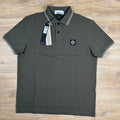 Stone Island Organic Cotton Pique Polo Shirt in Military Green