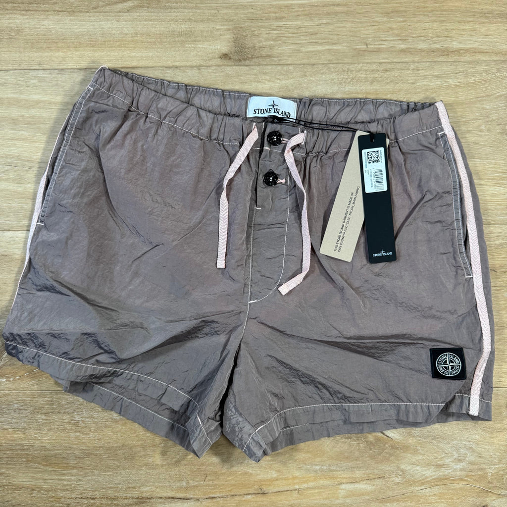 Stone Island Nylon Metal Button Swim Shorts in Antique Rose