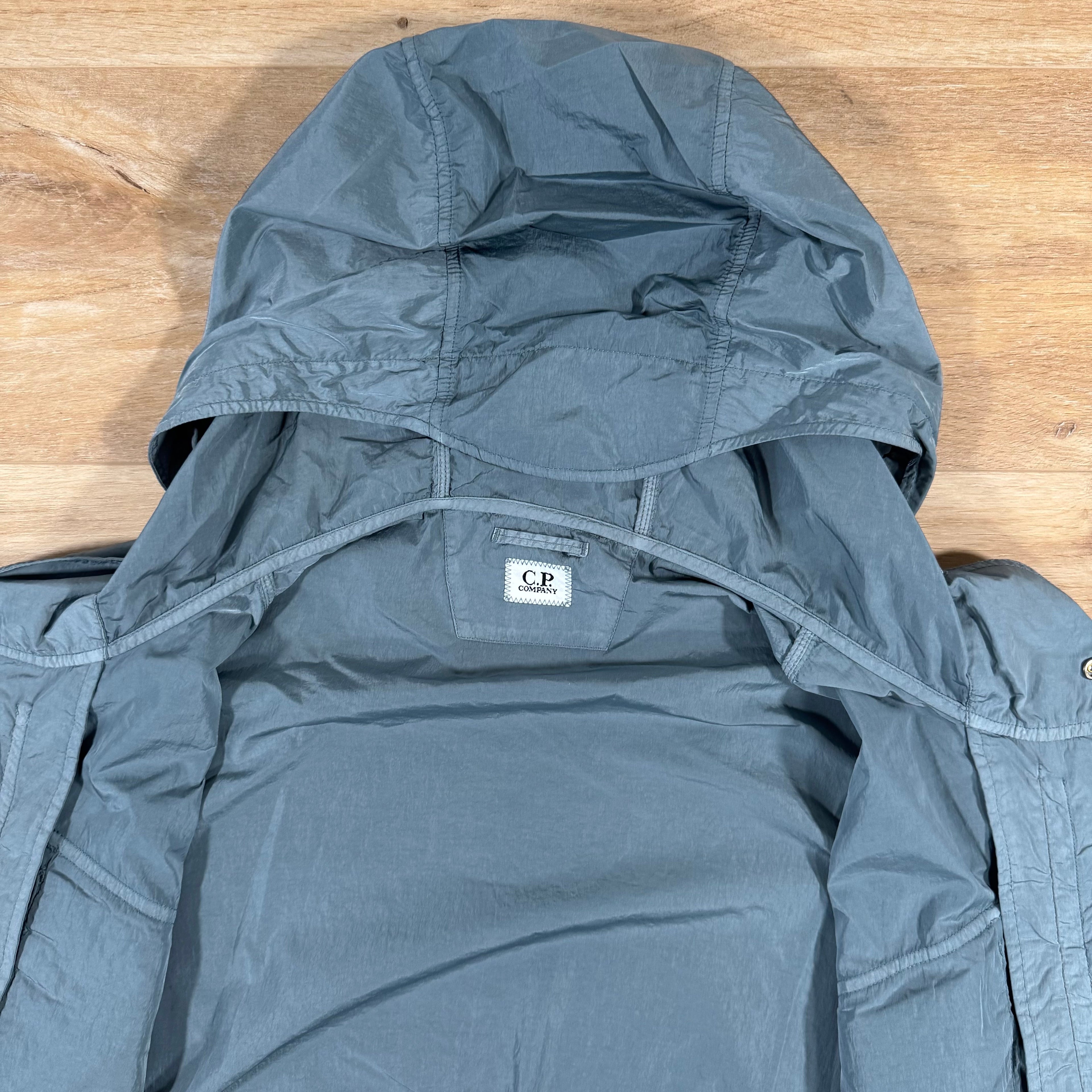 CP Company Chrome-R Hooded Lens Jacket in Stormy Weather - Blue