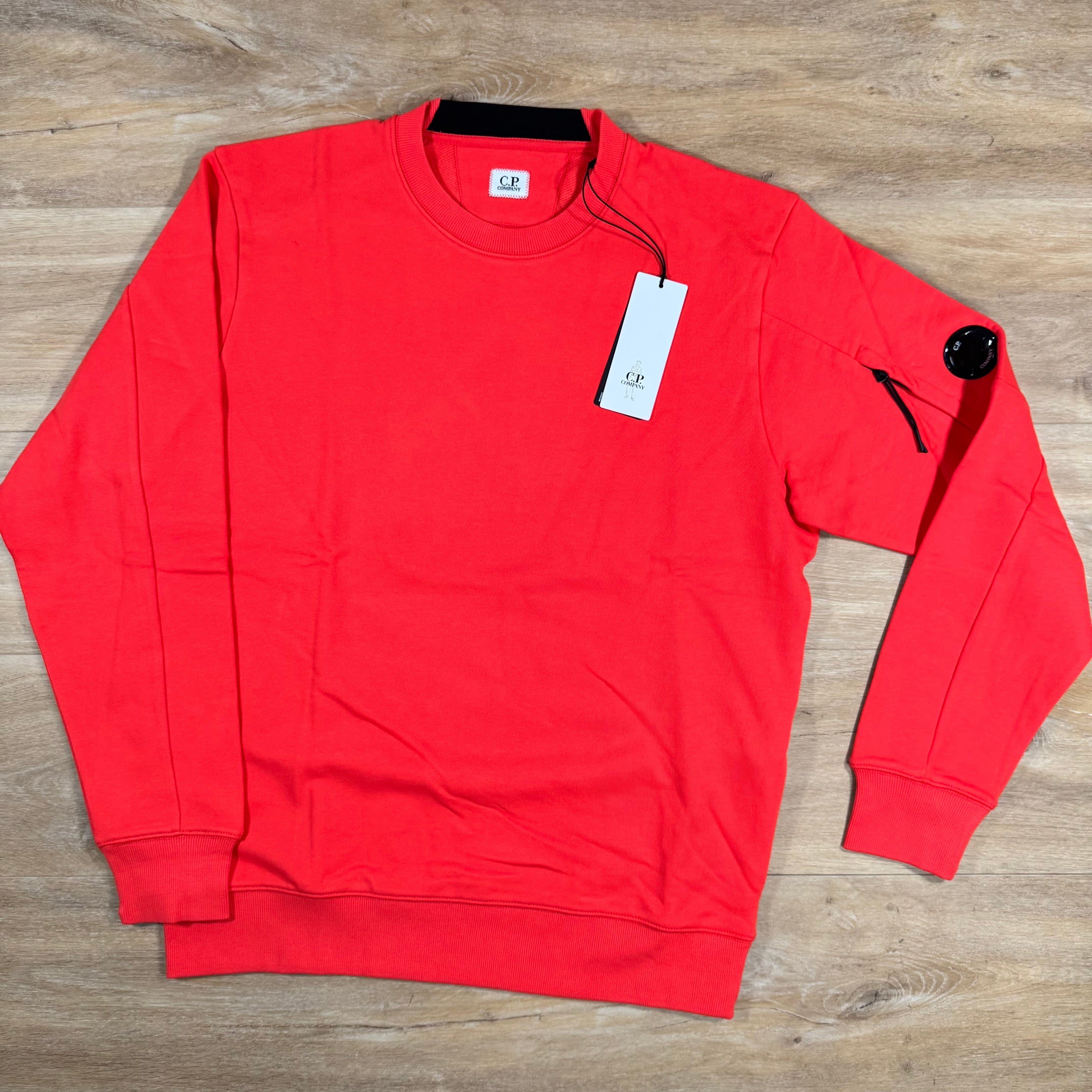 CP Company Diagonal Raised Fleece Lens Sweatshirt in Poinciana Orange