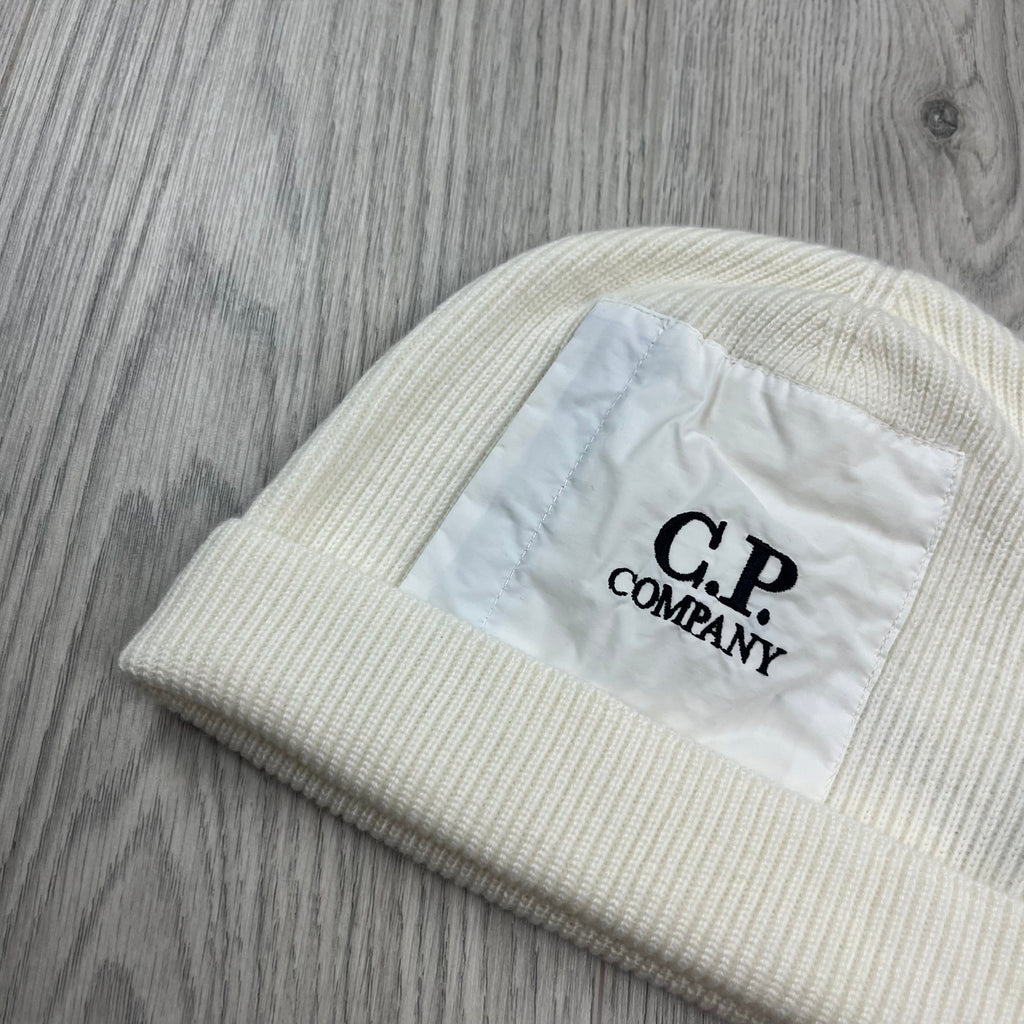 CP Company Patch Beanie - White