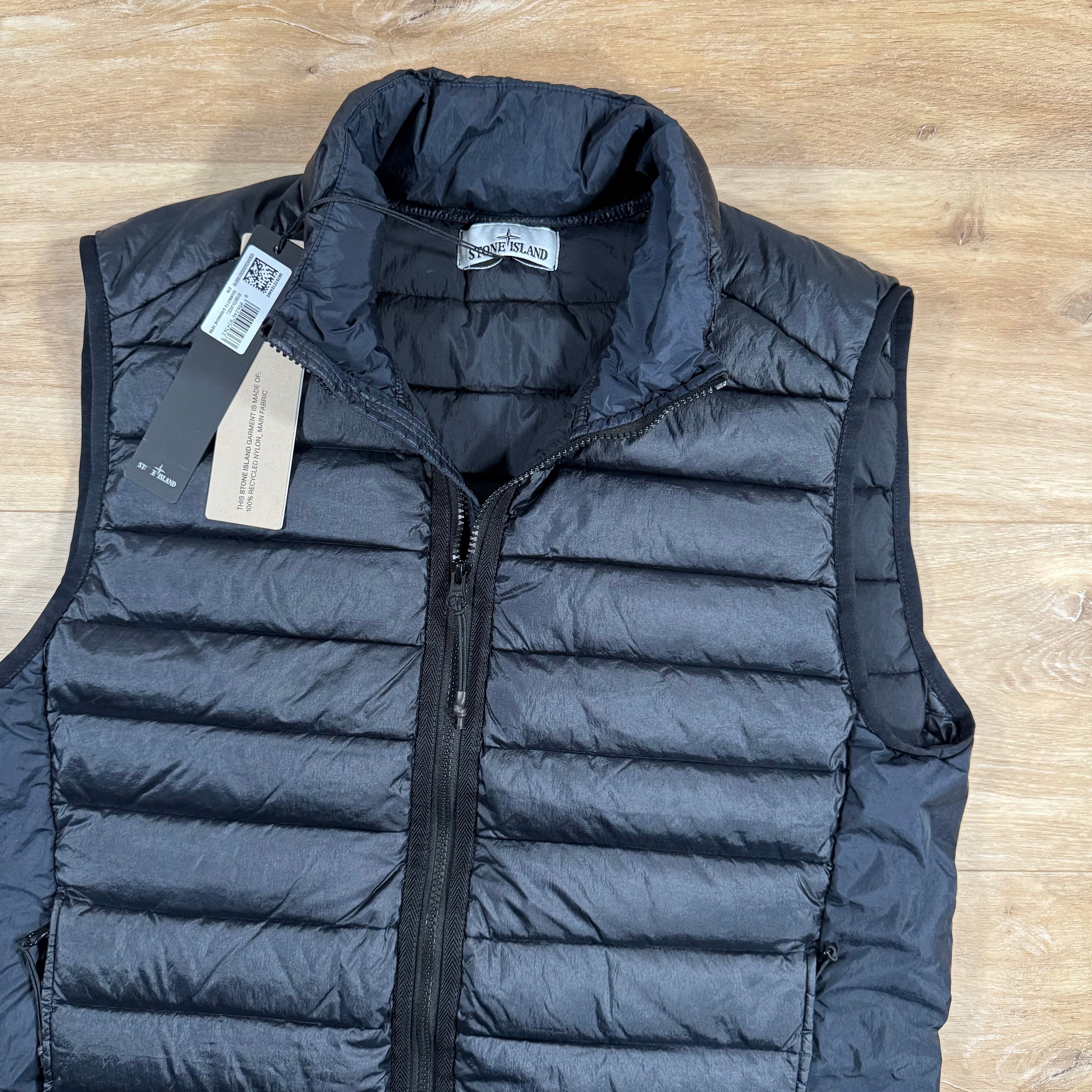 Stone Island Nylon Down-TC Vest in Navy