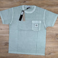 Stone Island Organic Cotton Fissato Effect T-Shirt in Green Grey