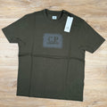 CP Company Stitch Block Logo T-Shirt in Ivy Green