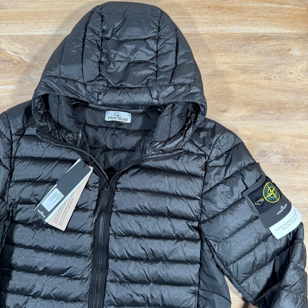 Stone Island Loom Woven Nylon Down-TC Jacket in Black