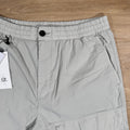 CP Company 50 Fili Stretch Cargo Shorts in Blue Fox - Grey