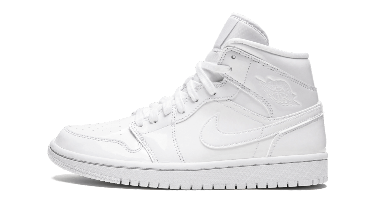 AIR JORDAN 1 MID WMNS "Triple White Patent Leather" BQ6472 111