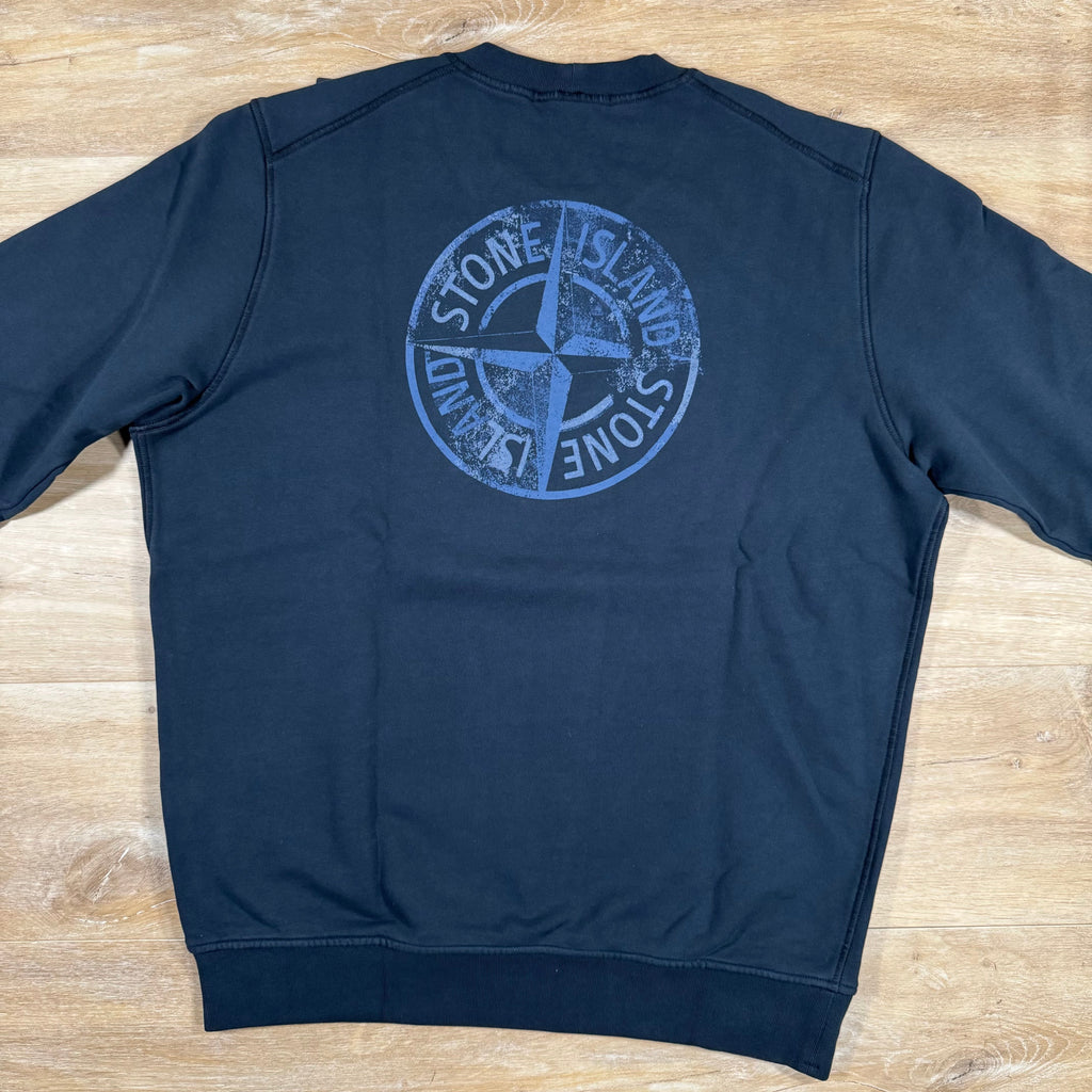 Stone Island Reverse Compass Logo Sweatshirt in Navy
