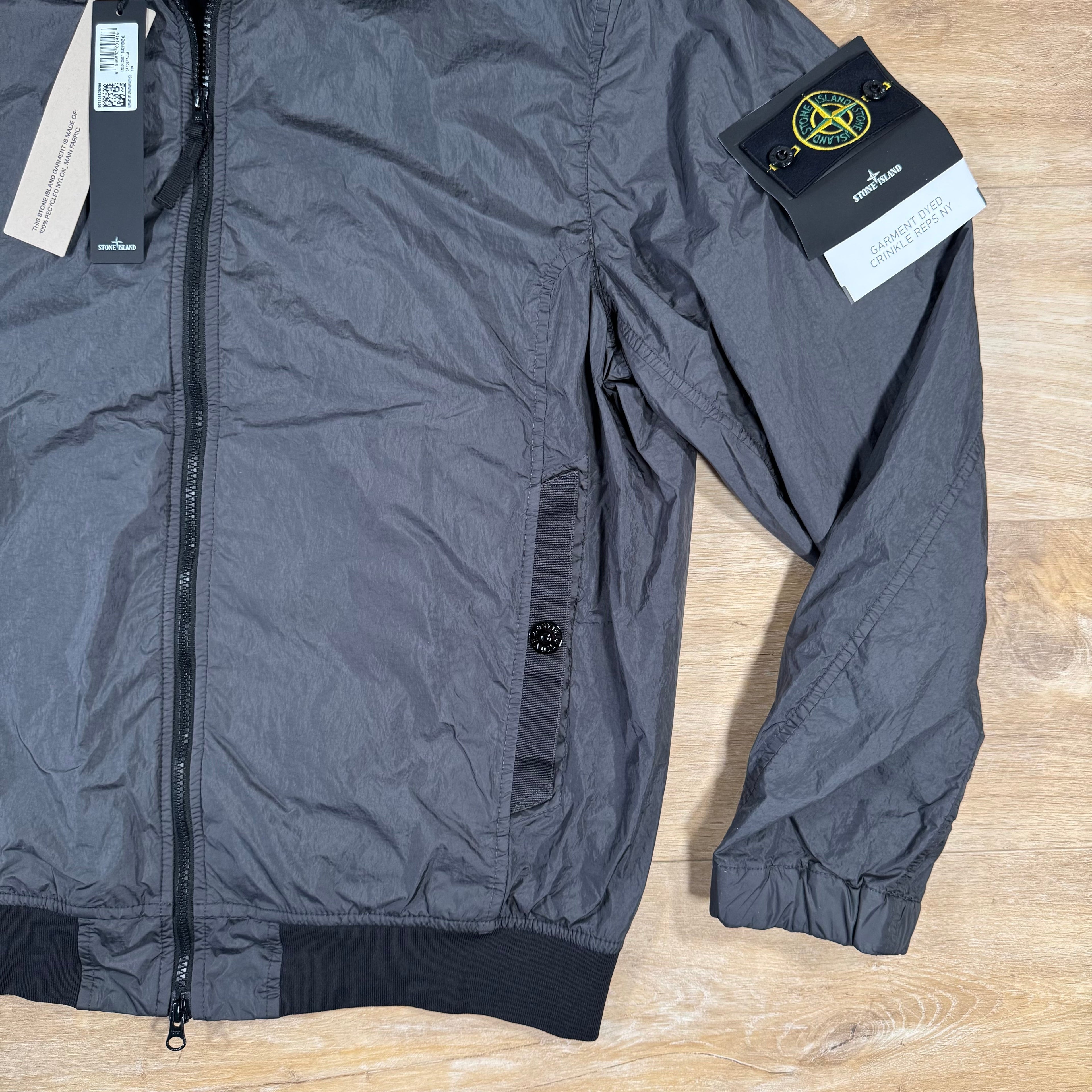 Stone Island Crinkle Reps R-NY Bomber Jacket in Charcoal Grey