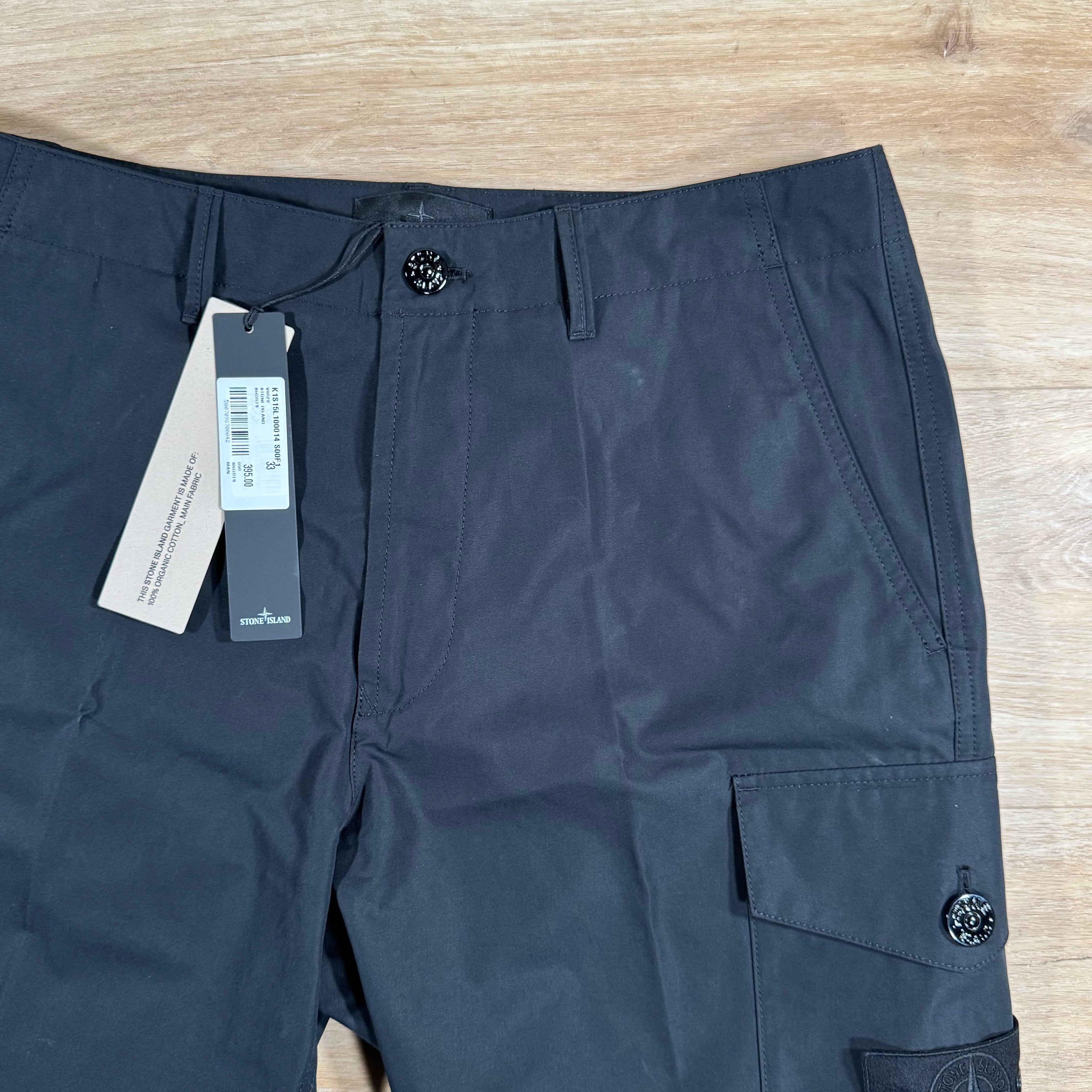 Stone Island Weatherproof Ghost Cargo Bermuda Shorts in Black