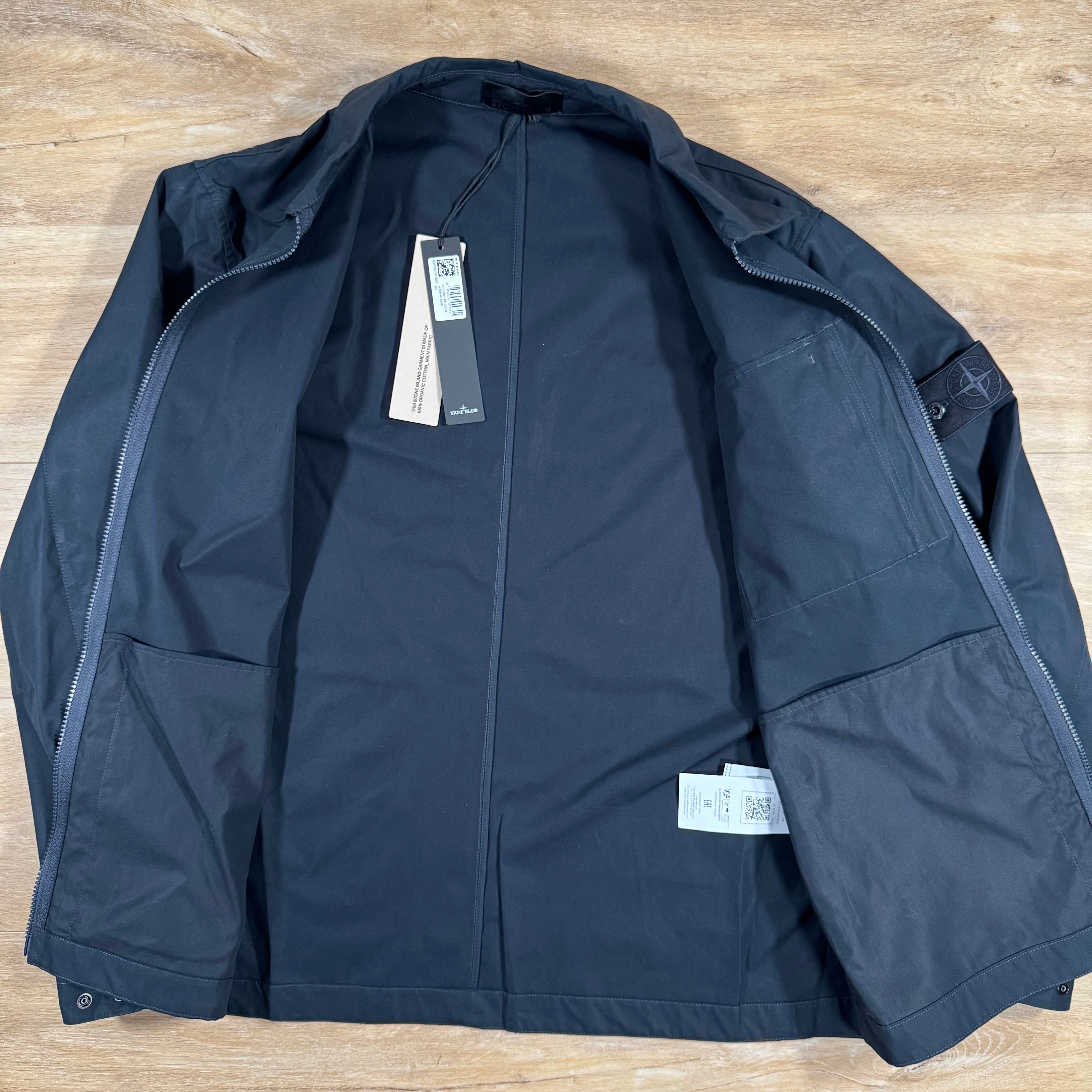 Stone Island Weatherproof Canvas Ghost Overshirt in Navy