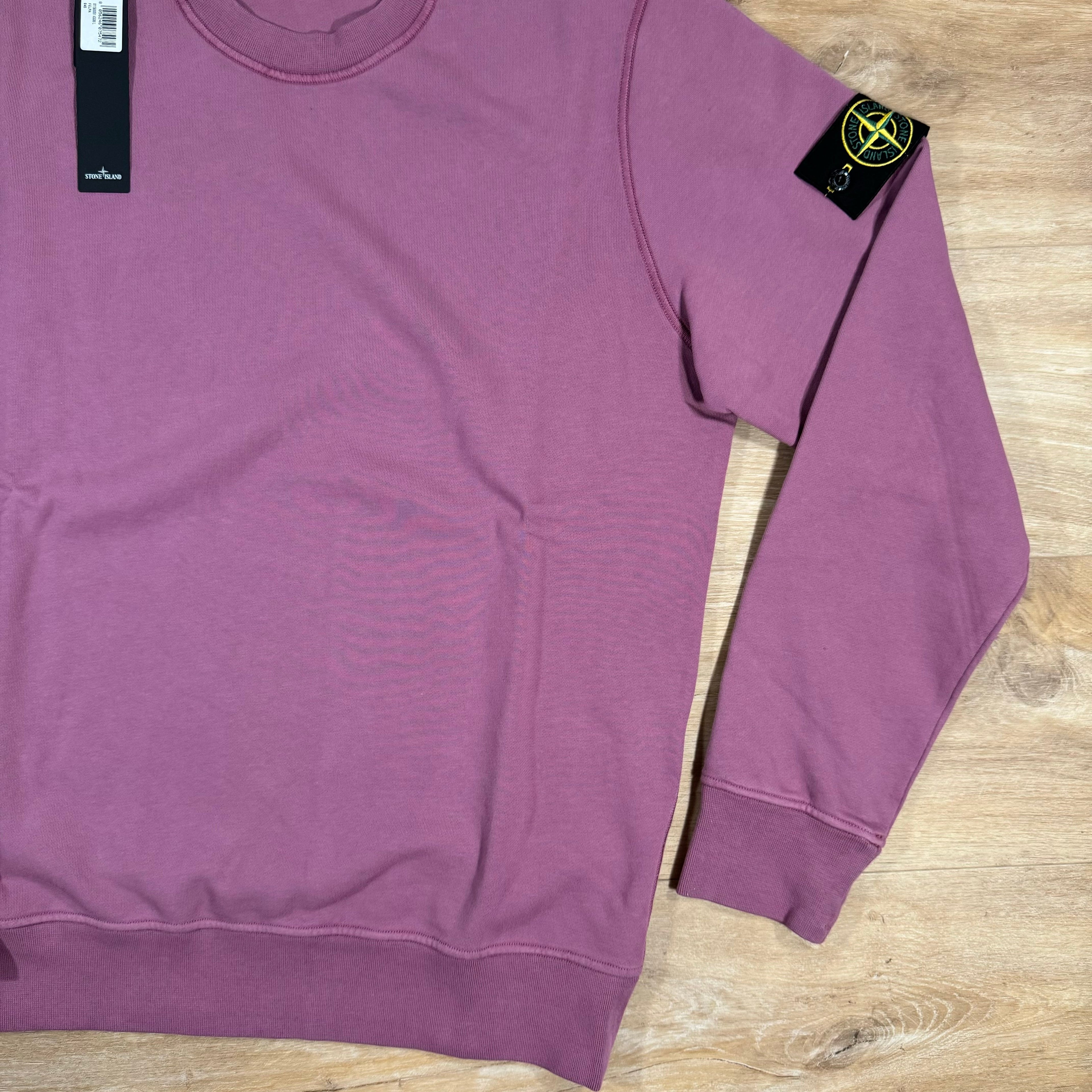 Stone Island Garment Dyed Crewneck Sweatshirt in Onion Rose