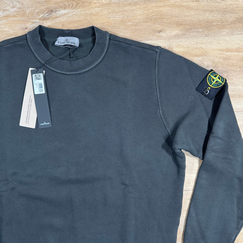 Stone Island Diagonal Fleece Old Effect Sweatshirt in Lead Grey