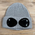 CP Company Extra Fine Merino Wool Goggle Beanie in Grey