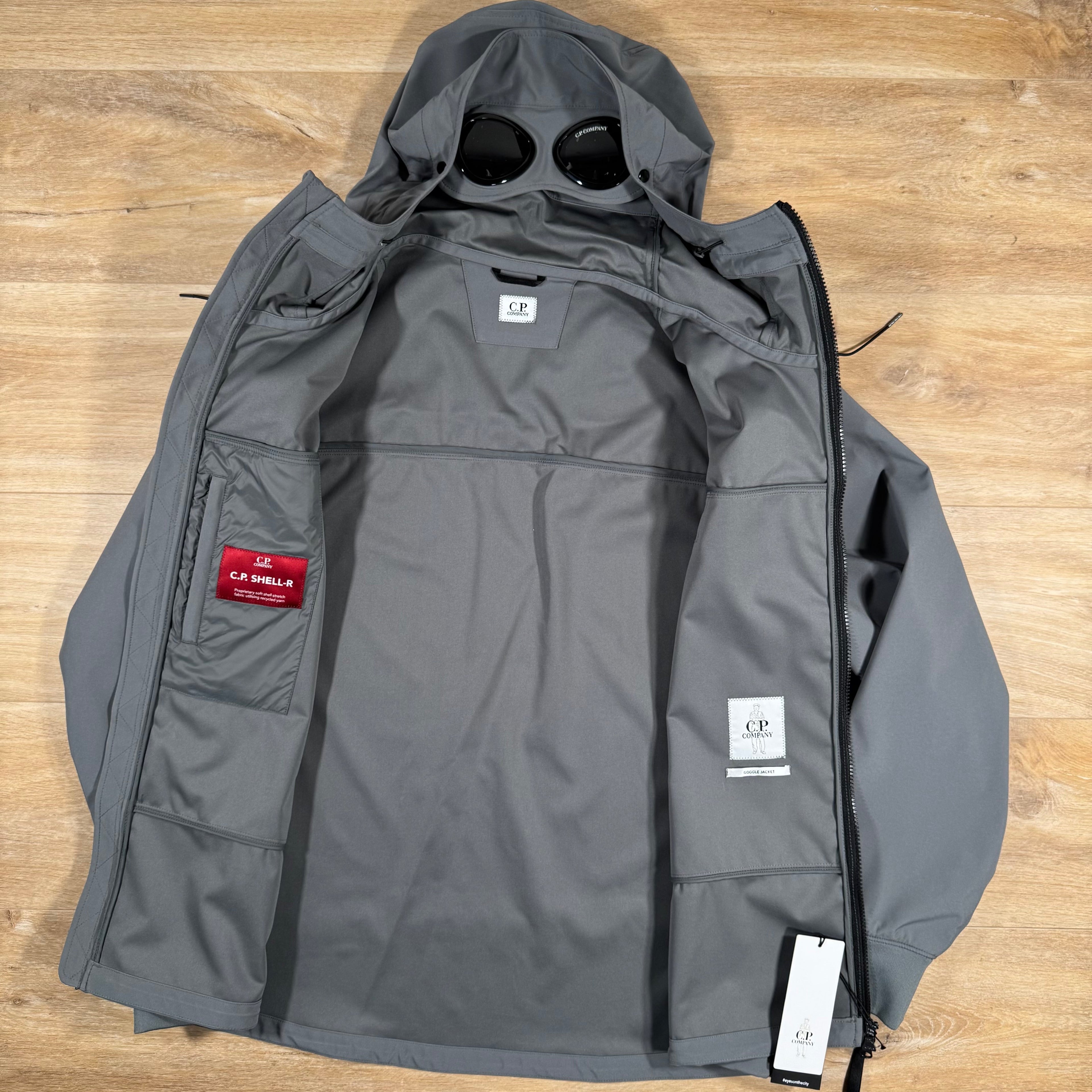 CP Company Shell-R Goggle Jacket in Smoked Pearl - Grey
