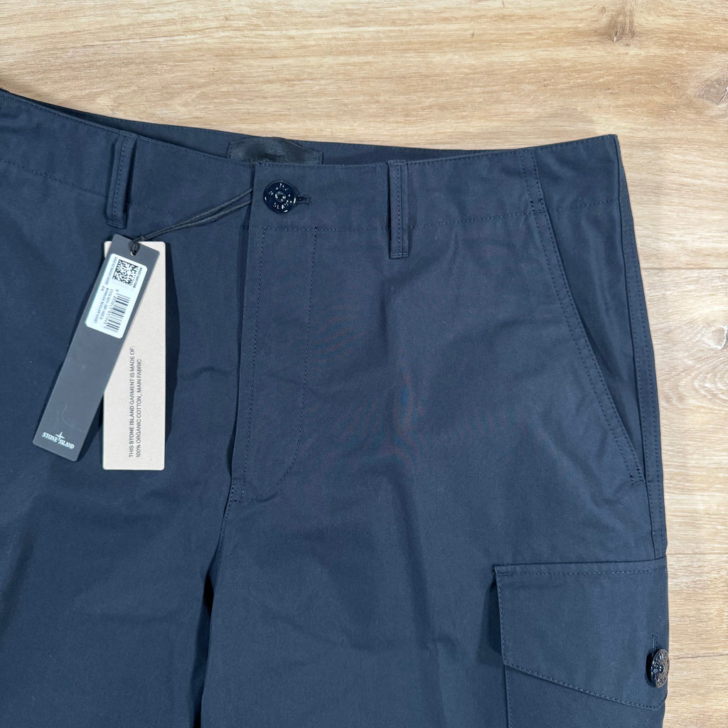Stone Island Weatherproof Ghost Cargo Bermuda Shorts in Navy