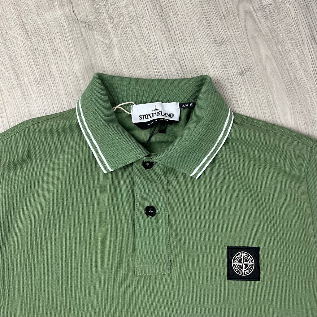 Stone Island Patch Polo Shirt - Olive Green